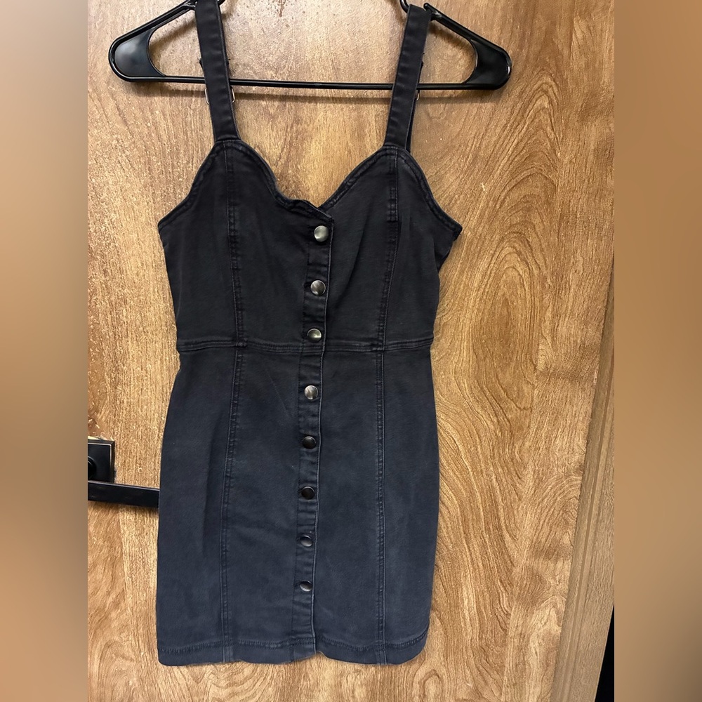 Small Forever 21 Black Button-Front Mini Dress